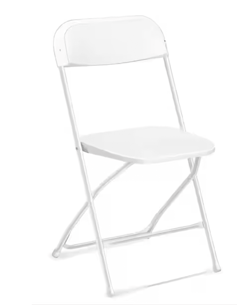 Commercial white plastic folding chair